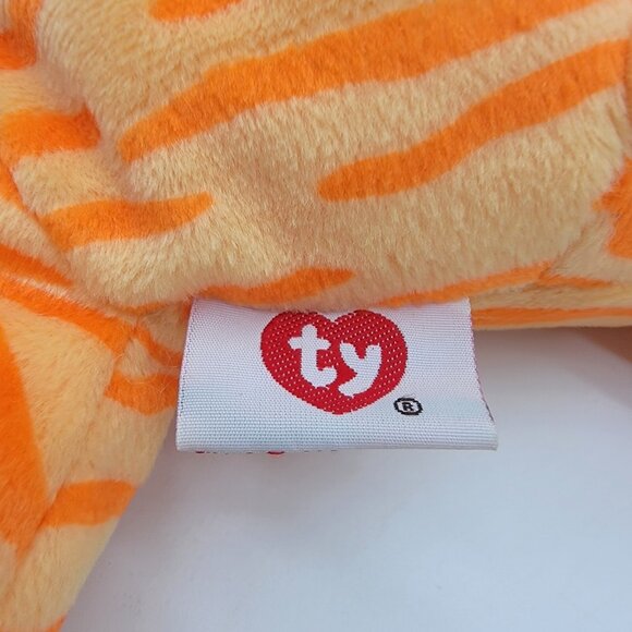 Ty Pillow Pals Purr Orange Stripes Tabby Tiger Cat Plush Stuffed Animal 14" 1996 - Picture 4 of 6